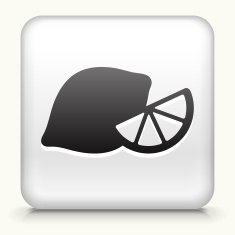 Square Button with Lemon