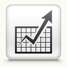 Square Button with Chart and Progrress Arrow