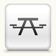 Square Button with Picnic Table
