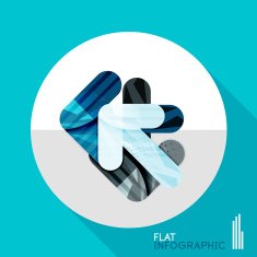 Geometric infographic in trendy flat style N163