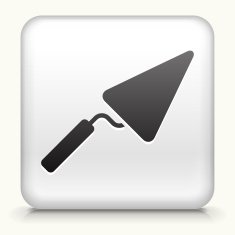 Square Button with Pointing Trowel
