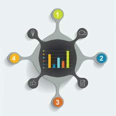 Circle network diagram Infographic chart Vector banner