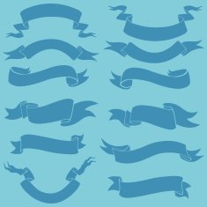 vector set of blue ribbons for your text