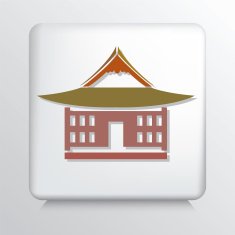 Square Architecture Real Estate Icon Asian House