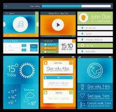 Ui flat web and mobile element N4