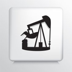 Square Icon With Pumpjack