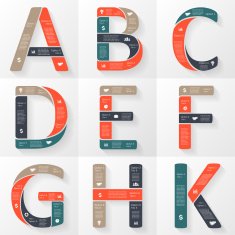 Vector font infographic diagram with letters N2
