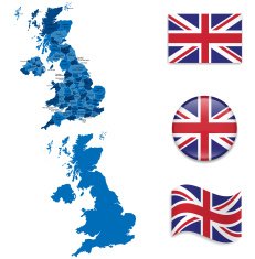 United Kingdom Map and Flag Collection N2
