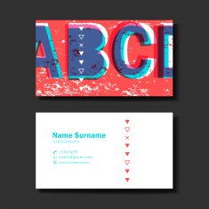 vector business card design template of red N2