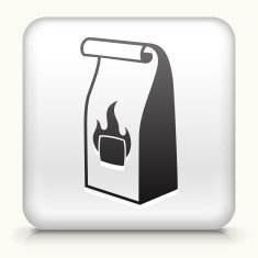 Square Button with Grill Charcoal Bag