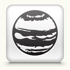 Square Button with Planet Mars