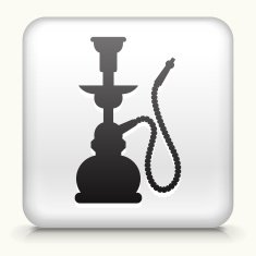 Square Button with Hookah