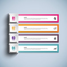 Abstract 3D paper Infographic N68