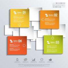 Abstract 3D paper Infographic N69