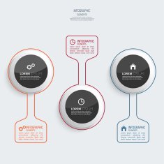 Glossy colorful plastic buttons for infographic N3