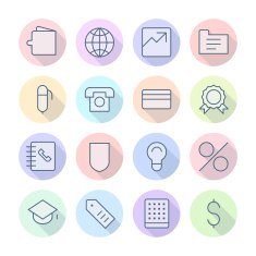 Thin Line Icons For Business and Finance N4