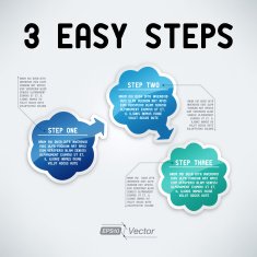 One two three arrow illustration - Three easy steps N4