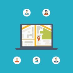 Global communication and navigation concept with flat icons N2