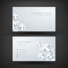 Business Card Template with Paper Arrows Rising