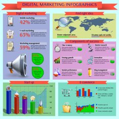 Digital marketing management infographic report layout