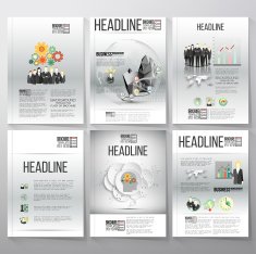 Business vector templates brochure flyer or booklet Gray backgrounds with