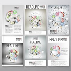 Business vector templates brochure flyer or booklet Team standing over
