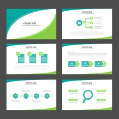 Green two tone presentation template Infographic brochure flyer set