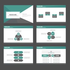 Green and black multipurpose infographic presentation Templates flat design set