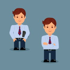 Set of businessman standing in various action N2