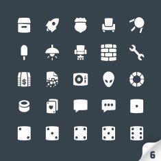 Set of Office and Media Icons N7