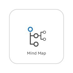 Mind Map Icon Business Concept Flat Design N5
