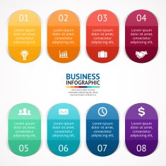 Vector color stickers and labels infographic Template for diagram graph