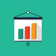 Vector presentation board and chart icon