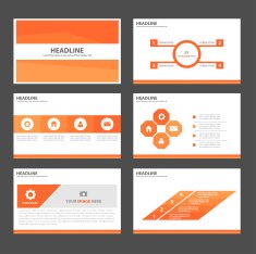 Orange Multipurpose Infographic elements presentation template flat design set