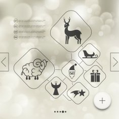 Christmas infographic with unfocused background N179