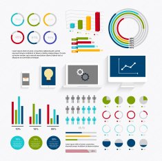 Set of infographics elements in modern flat business style N17