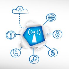 Wi fi and sketch diagrams Doodle vector illustration N2