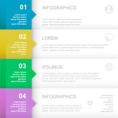Infographics Design template Numbered banners horizontal cutout lines for graphic N2