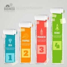 Paper Stage Infographic Set