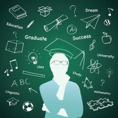Man standing in front of idea on the blackboard N2