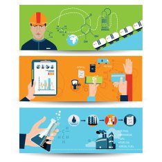 Set of gas fuel station car oil petrol banner N2