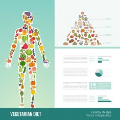 Vegetarian eating infographics