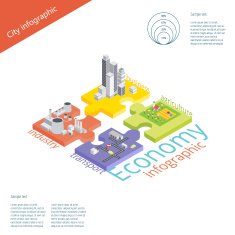Economy infographic Vector isometric illustration