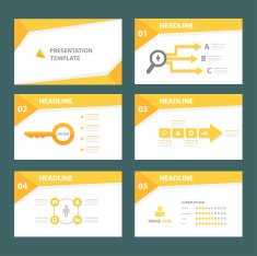Yellow Multipurpose Presentation Templates set