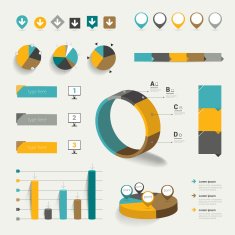 Set of flat infographic elements N3