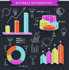 Set of colorful infographic elements for business