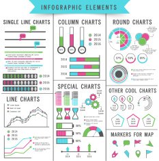 Set of different infographic elements for business