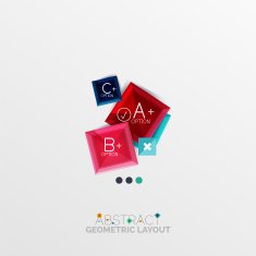 Glossy paper style geometric abstract infographic design N201