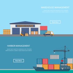 Warehouse and harbor banner free image download