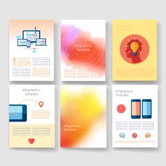 Templates Design Set of Web Mail Brochures Mobile Technology Infographic N347